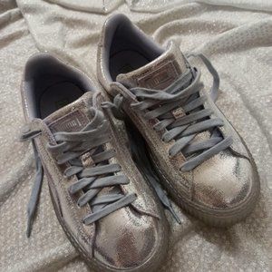 Puma Metallic Basket Platform Sneakers